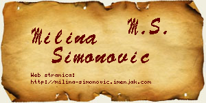 Milina Simonović vizit kartica